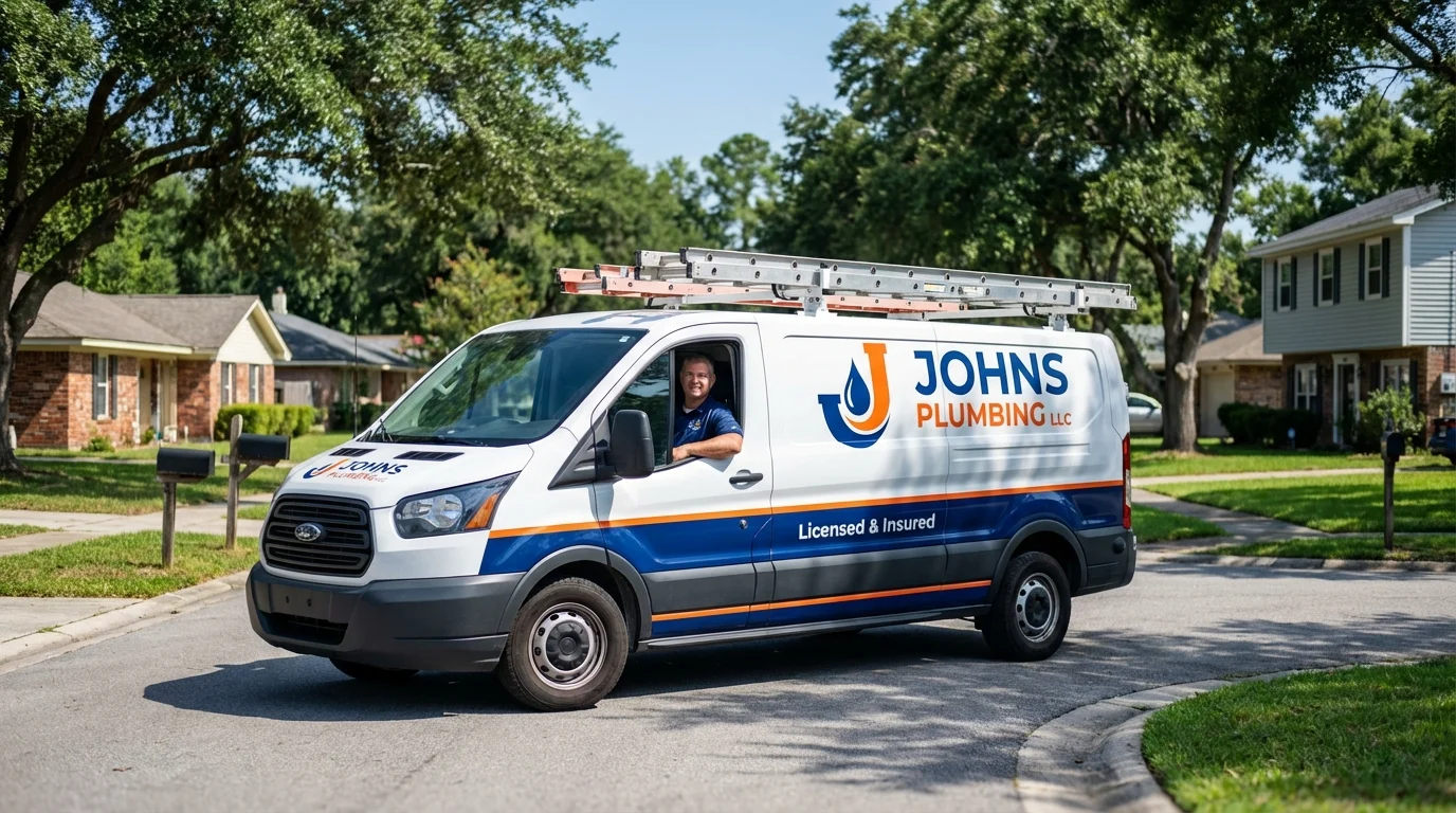 Johns Plumbing LLC service van in Chatsworth, GA