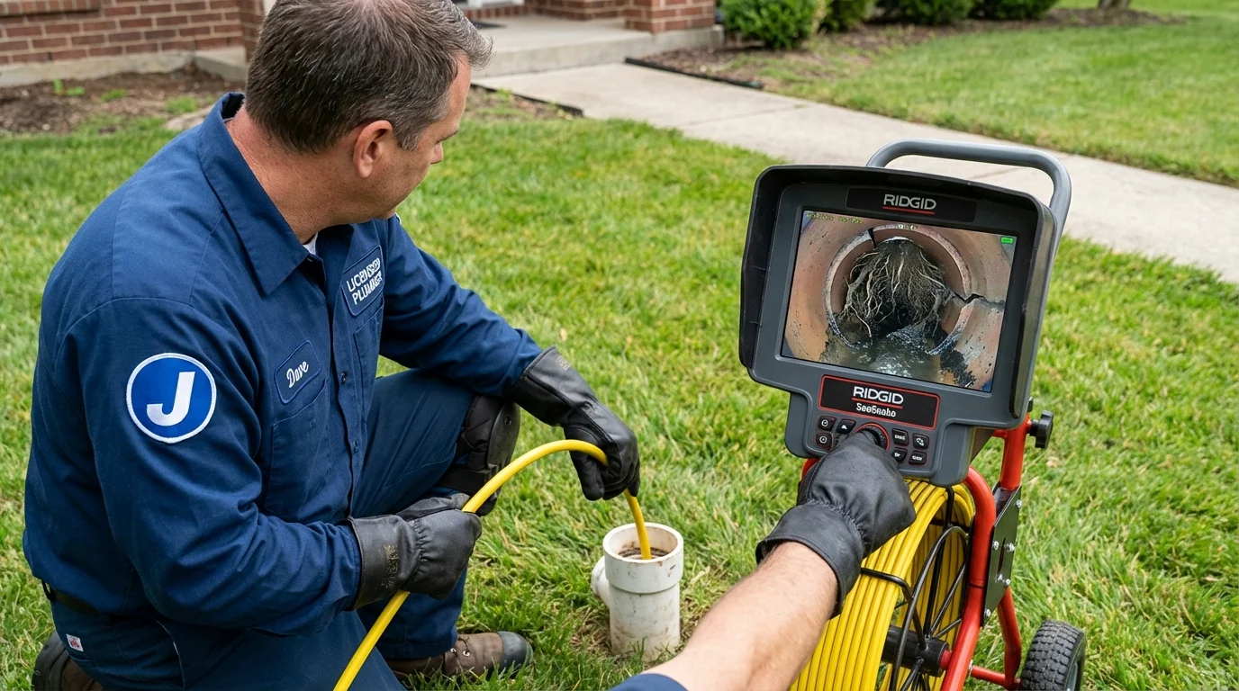 Sewer camera inspection being performed by Johns Plumbing LLC in Chatsworth