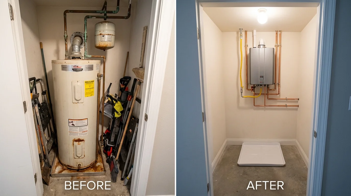Tank water heater versus wall-mounted tankless unit comparison for Chatsworth, GA homeowners