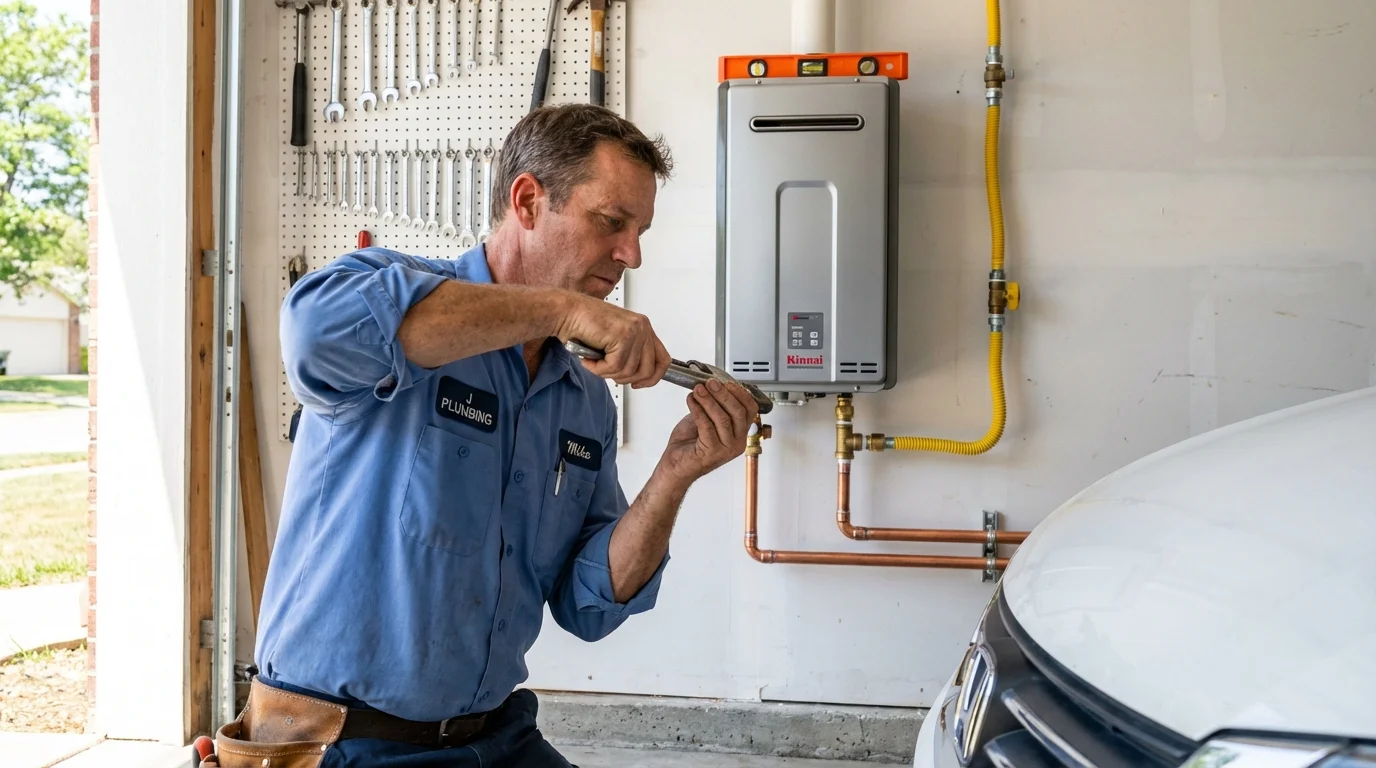 Tankless water heater installation by a Johns Plumbing LLC plumber in Chatsworth